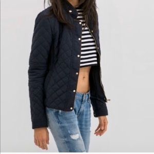 NWOT Zara quilted navy blue coat